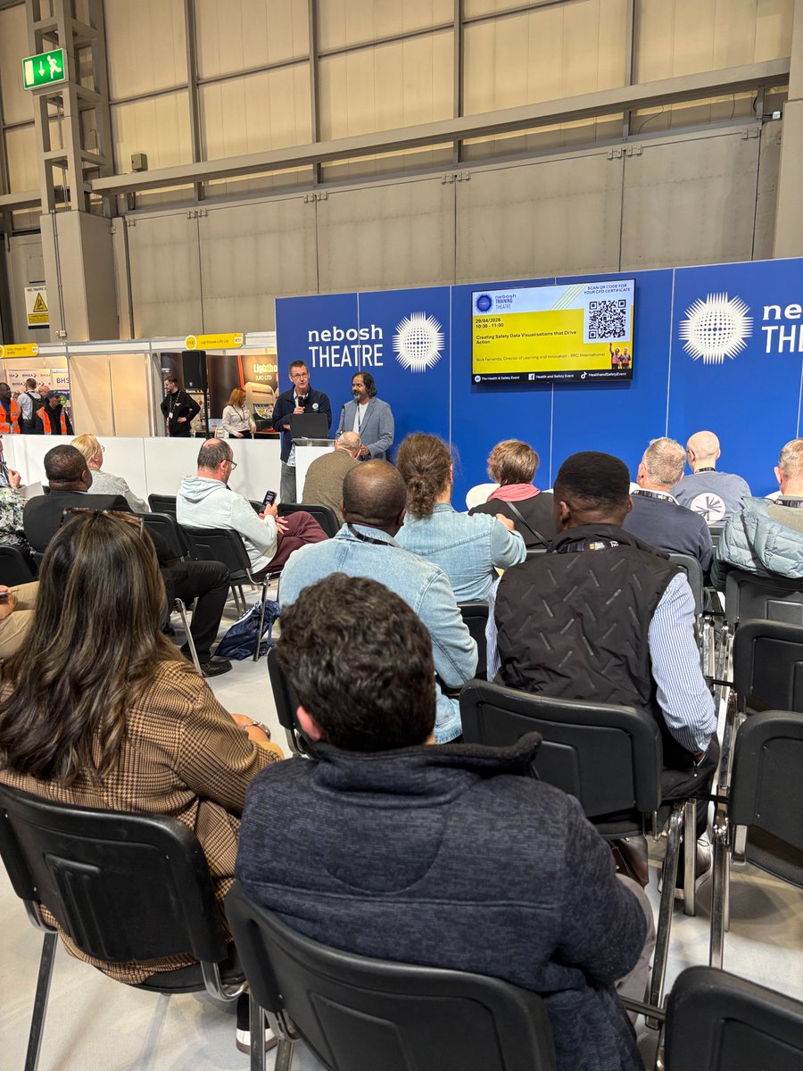 RRCTraining's tweet photo. Come and join us at RRC’s talk at #HSE2026 Creating Safety Data Visualisations that Drive Action. Led by Nick Fernando, our Director of Learning Products &amp; Innovation, you’ll learn how to turn safety data into clear, actionable insights for your organisation at the NEBOSH Theatre https://t.co/hIP1Iq0qK0