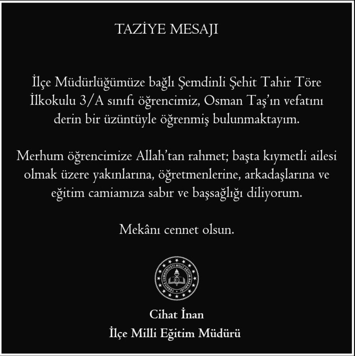 ŞEMDİNLİ İLÇE MİLLİ EĞİTİM MÜDÜRLÜĞÜ tweet media