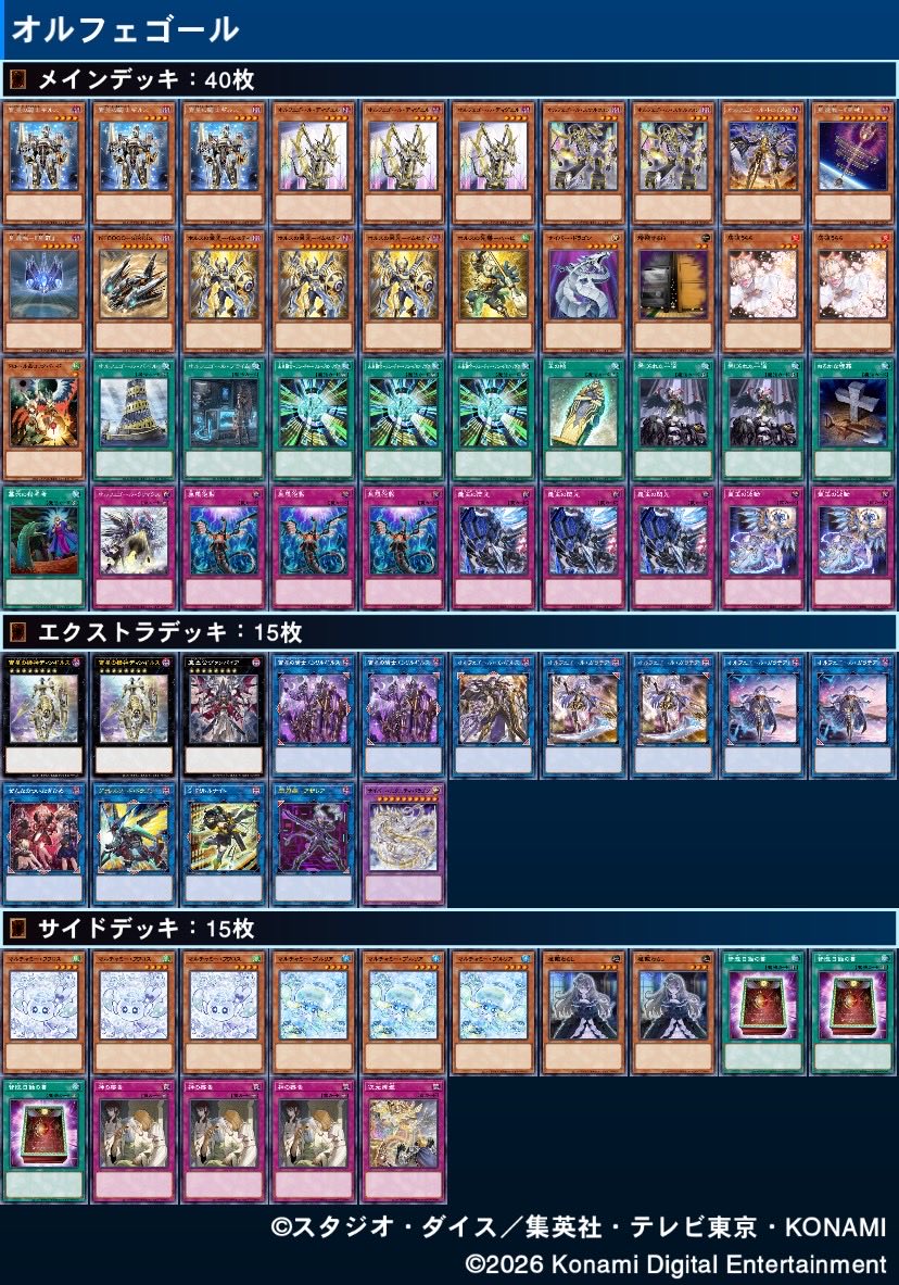 ふわどら3on
使用　オルフェ

エルフェンノーツ×〇ET〇　チ〇
エルフェンノーツ×〇× チ×
白き森〇×〇　チ〇
ヤミー〇〇　チ〇
海王〇〇　チ〇
トナメ
烙印〇〇　チ分

個人5-1でベスト8！アザレアで墓地バベル除外からエンリルで回収強かった！こういちさんプトレさんありがとうございました！