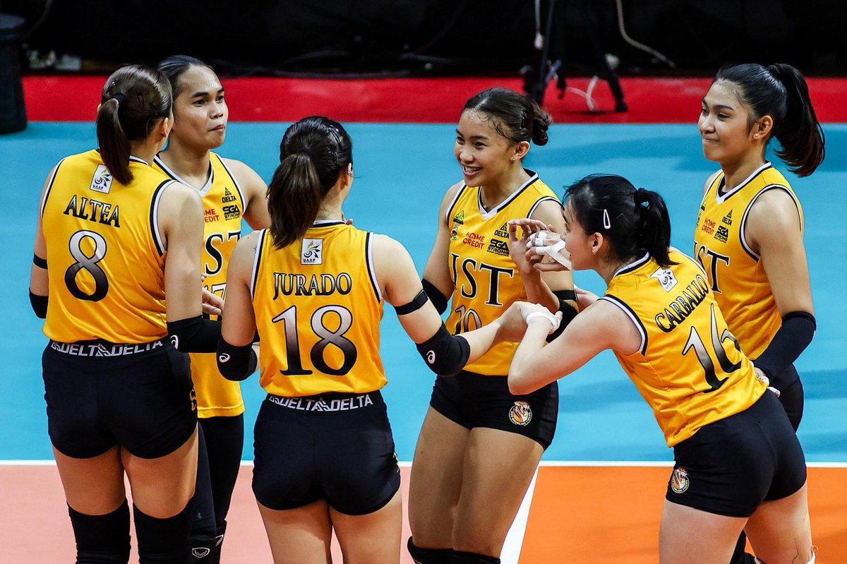 The UST Golden Tigresses secure at least a Bronze finish as they eliminate the Adamson Lady Falcons — avenging their sweep loss in the eliminations.

Para kay Ate Det. Unti-unti nating aakyatin ’to magkakasama, Golden Tigresses at UST community! #GoUSTe 🐯