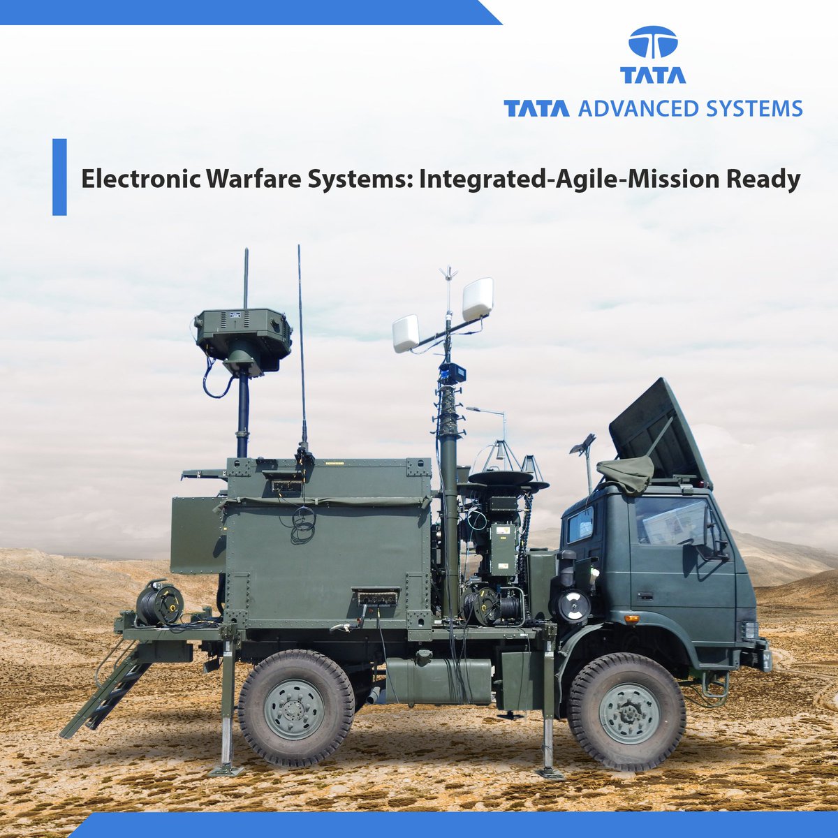 tataadvanced's tweet image. #DidYouKnow Electronic Warfare Systems (EWS) can detect, intercept and manage complex signal environments in real time.

Tata Advanced Systems delivers tactical, shelter-based, and mobile EW solutions—including 2.5-ton vehicle-mounted platforms and lightweight man-portable