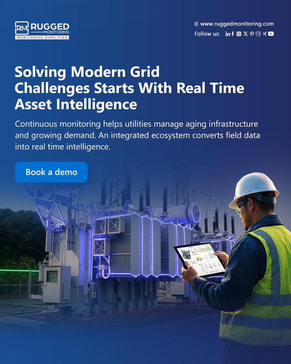 ruggedmon's tweet image. Aging grids + rising demand strain reliability.

RM turns real-time data into early insights for smarter maintenance.

Book a demo: ruggedmonitoring.com/contact-us/

#GridReliability #IIoT #PredictiveMaintenance