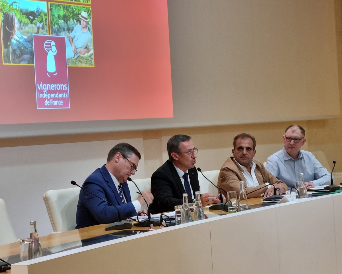 vigneronindep's tweet photo. Félicitations à @11_fabre pour sa réélection à la tête des Vignerons Indépendants de France, avec une équipe hors pair à ses côtés 👏
Un grand merci pour son engagement & celui du Bureau pour continuer à tracer la voie au service du soutien & du développement de nos adhérents @vigneronindep ! 
Les sujets sont là : promotion de la marque Vigneron Indépendant, #oenotourisme, Salons, Concours, protection contre les aléas climatiques, simplification des normes et libération de l'activité, développement des marchés, etc. 
Le cap est clair : continuer à accompagner nos adhérents, au plus près de leurs besoins, pour faire face aux défis économiques, environnementaux et internationaux !
@WalbaumL @CorinneLaurent @ThierryVaute @RFalxa @seba2675 @MasseSamuel1