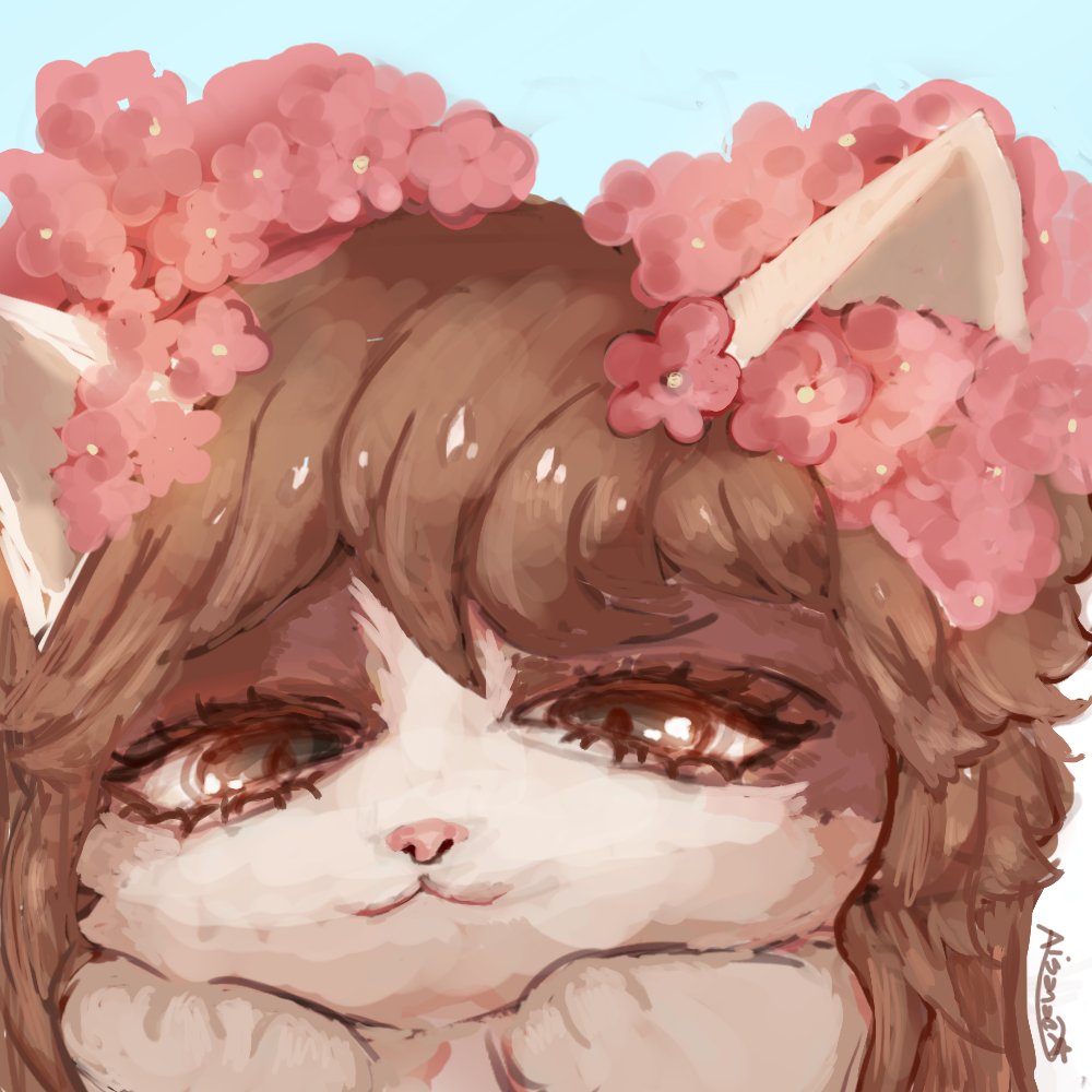 aisanae_a's tweet image. furry headshot example I made for my vgen :3 she turned out cute so I ended up using her as my pfp on furaffinity lmao

#vgen #furry #artmoots
