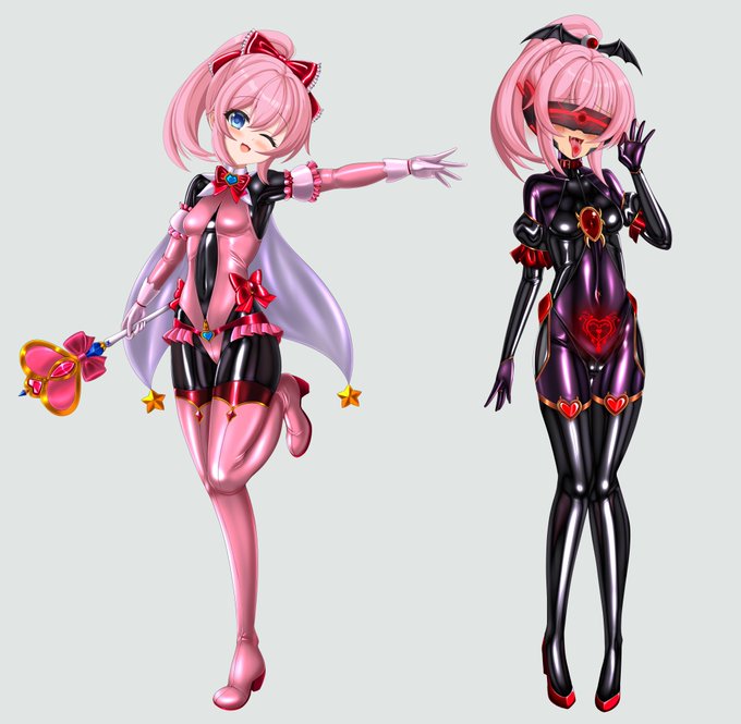 昔描いた悪堕ち前の悪堕ち後の比較絵置いておきますね 