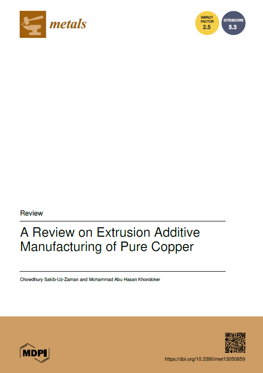 Metals_MDPI's tweet image. #mdpimetals #highquality

📌High quality paper sharing: 

💡A Review on Extrusion Additive Manufacturing of Pure Copper by Mohammad Abu Hasan Khondoker et al. 

📷 mdpi.com/2075-4701/13/5…