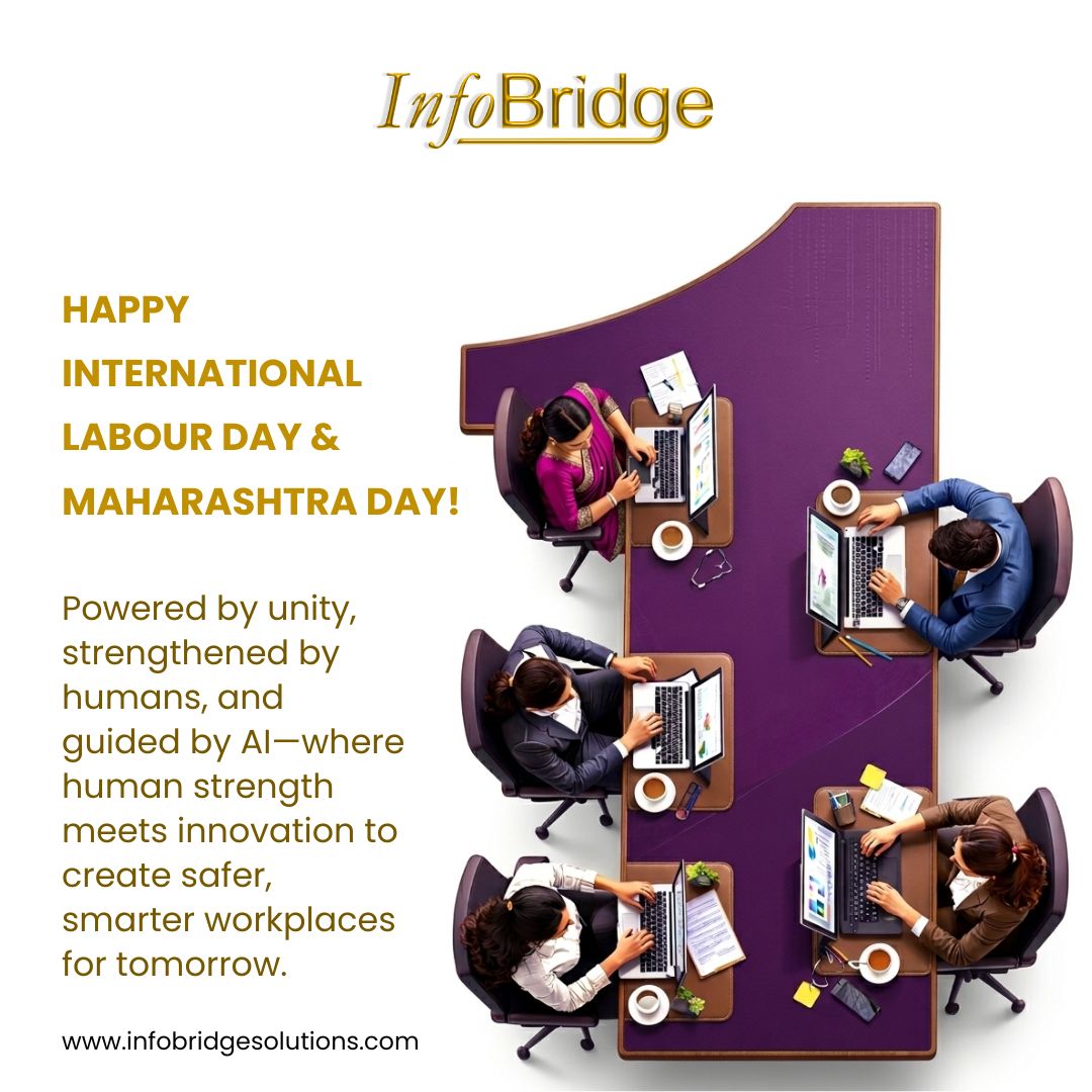 InfoBridgeTweet's tweet photo. Powered by unity, strengthened by humans, and guided by AI-where human strength meets innovation to create safer, smarter workplaces for tomorrow.
Happy Labours Day! Happy Maharashtra Day!
#InfoBridgeSolutions #InfoBridgeTeamCelebration #LabourDay #UnityInStrength #SafeWorkplaces https://t.co/HgvQRalAvR