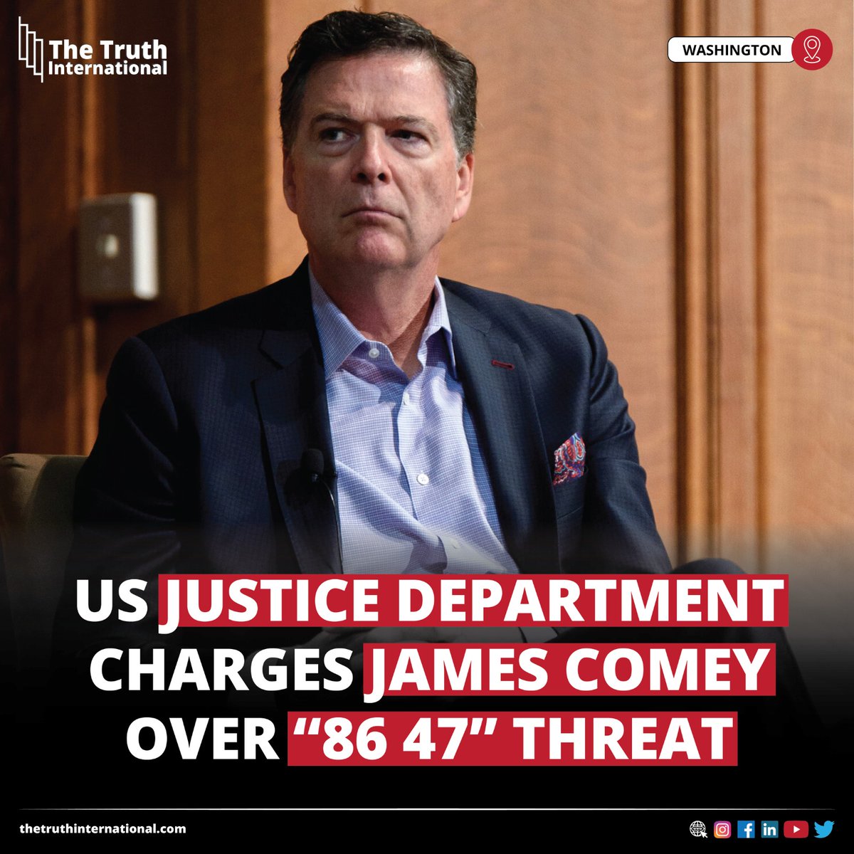 ttimagazine's tweet image. US Justice Department Charges James Comey Over “86 47” Threat

FOR FULL STORY: thetruthinternational.com/us-justice-dep…

#US #JusticeDepartment #Charges #JamesComey #Threat #Washington #TTI