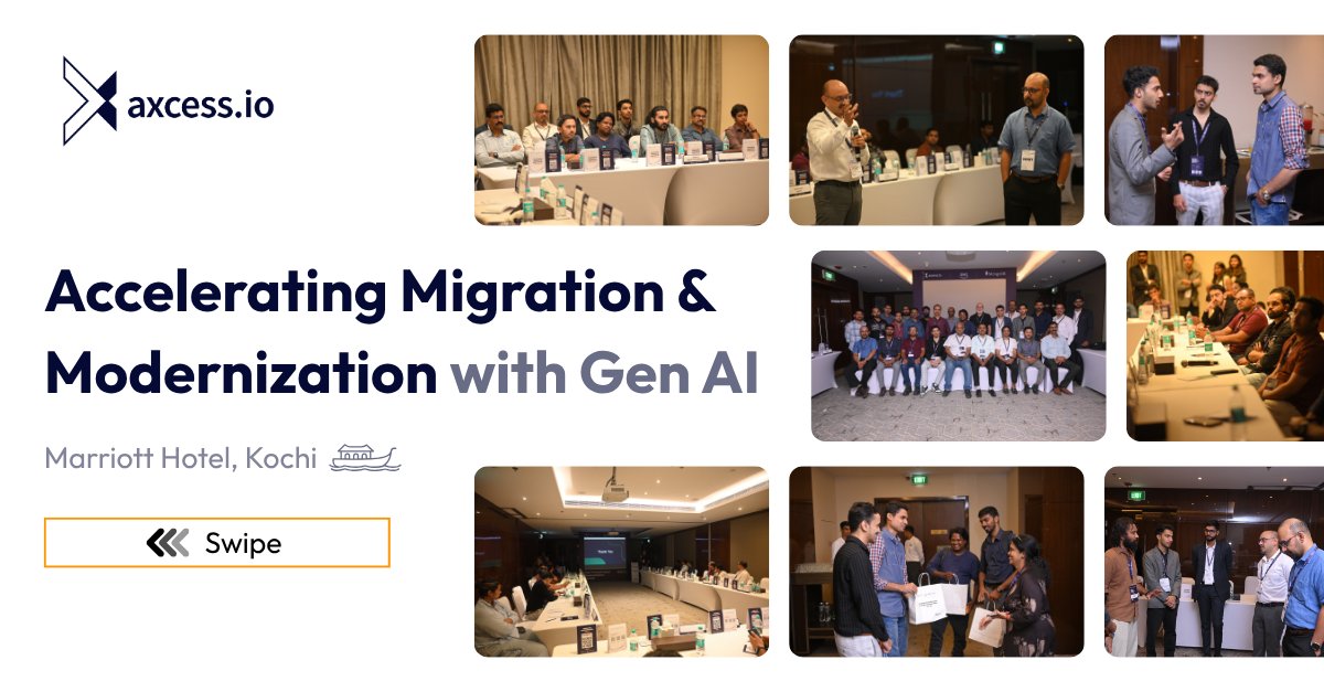 axcessio's tweet image. Great energy, insightful conversations, and meaningful connections at the recent event hosted in Kochi.

Accelerating Migration &amp;amp; Modernization in GenAI - Kochi

#Networking #Events #Community #Innovation #Axcess