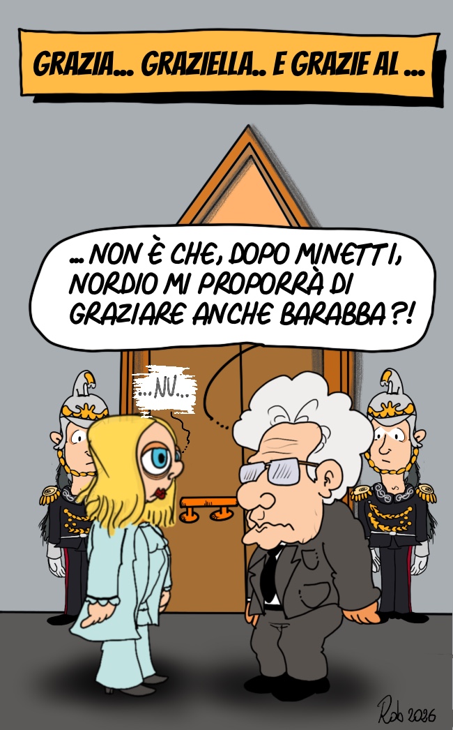 rattigandrawing's tweet image. Grazia... Graziella e grazie al... #satira #vignetta #minetti