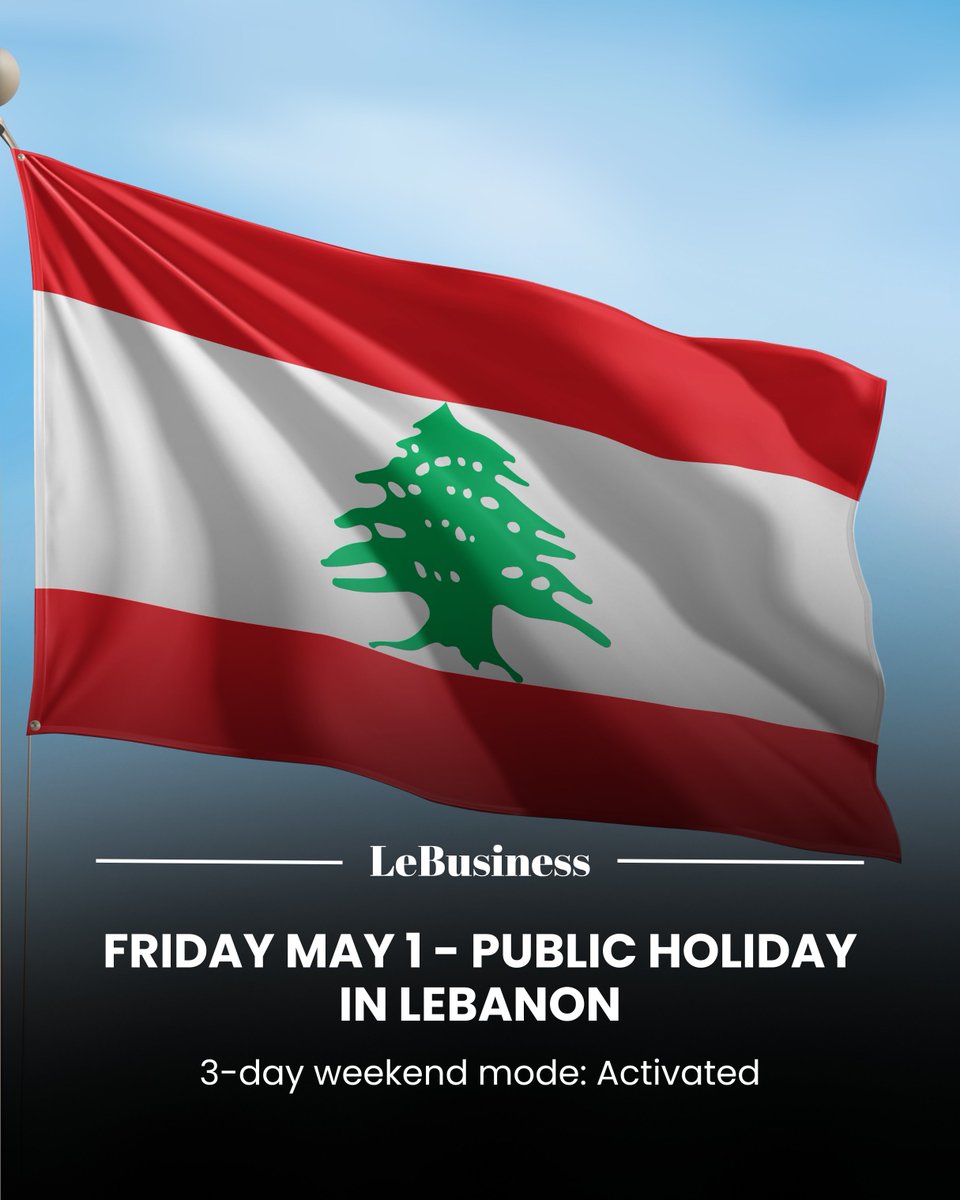 Lebusiness_com's tweet image. Lebanon observes Labor Day this Friday, May 1. Government offices, banks, and schools will be closed, giving workers a three-day weekend. #lebanon #economy #holiday

leb.business/en/article/leb…