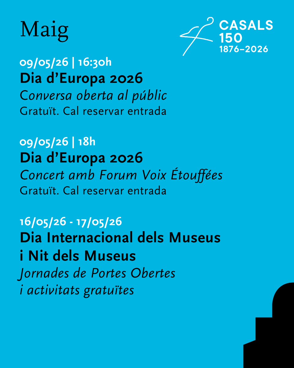 museupaucasals's tweet photo. Ens espera un mes de maig ple d'activitats, visites, portes obertes i molta música! T'ho perdràs?

🎟 Tota la info i reserva d'entrades al web https://t.co/F2a6hLcaef o link a la bio!
#museupaucasals #DIM2026 #internationalmuseumday #diainternacionaldelsmuseus 
#nitdelsmuseus https://t.co/K9NbYD0tZJ