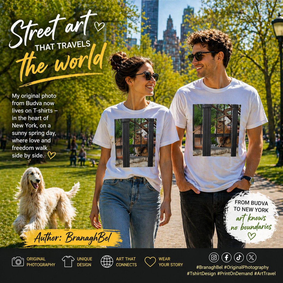 Sanja055271522's tweet photo. Street art that travels the world 🐾✨ Photo by BranaghBel 
My original photo from Budva🌿☀️ Montenegro 
From the Old Town of Budva to a New York park – art knows no boundaries
#originalphotography #streetartstyle #tshirtdesign #printondemand
#branaghbel
https://t.co/om03vdQffR https://t.co/rrmsrLeOAk