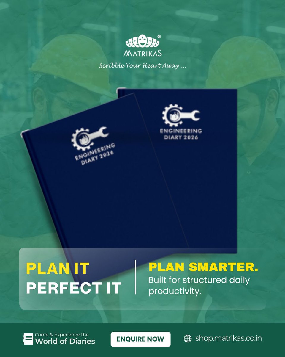 MatrikasPaper's tweet photo. Plan smart, achieve more

Stay organized with the Engineering Diary 2026.

Plan smart - start now: https://t.co/jIQkTASIQn

#PlanSmart #Productivity #Matrikas https://t.co/9FJaSc2A85