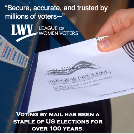 Don’t buy the rhetoric. Voting by mail is essential for millions of Americans—with disabilities or accessibility issues, caregivers, people with strict work schedules, Immunocompromised or crowd sensitive people, military &amp; overseas voters. Learn more: bit.ly/4cFq9zV