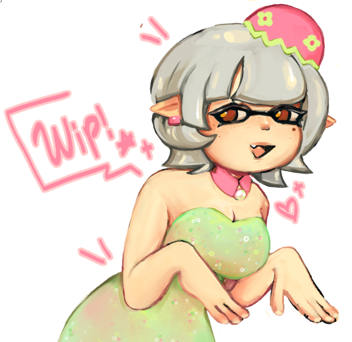 cystole's tweet image. Updated Wip of the Marie Springfest art!! I feel like the face looks off :/ lemme know #artmoots #splatoon