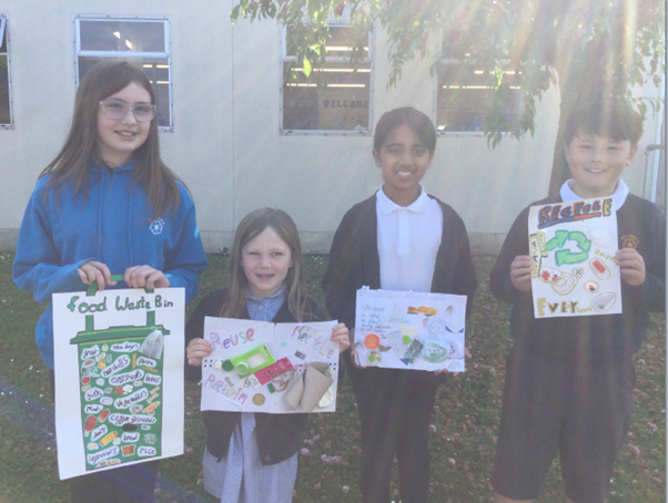 MillbrookJunior's tweet photo. Well done to the winners of the Food Waste Poster competition, they received their prizes today and we will be using their work to promote the scheme around the school. Thanks to everyone who entered the competition. We had a great response and a really high level of work. https://t.co/gAIB9Z14F2