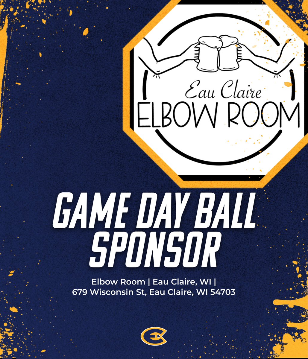 UWECSoftball's tweet photo. Today isn't possible without the support of EC Elbow Room! Thank you for being today's game day ball sponsor🥎💙💛
#uwec #rollgolds #ecelbowroom https://t.co/nEa7i4i5Il