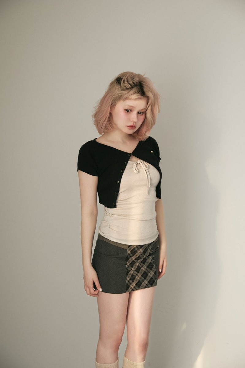 Vickey set tops color gray/black ¥12100-tax in キャミソールと