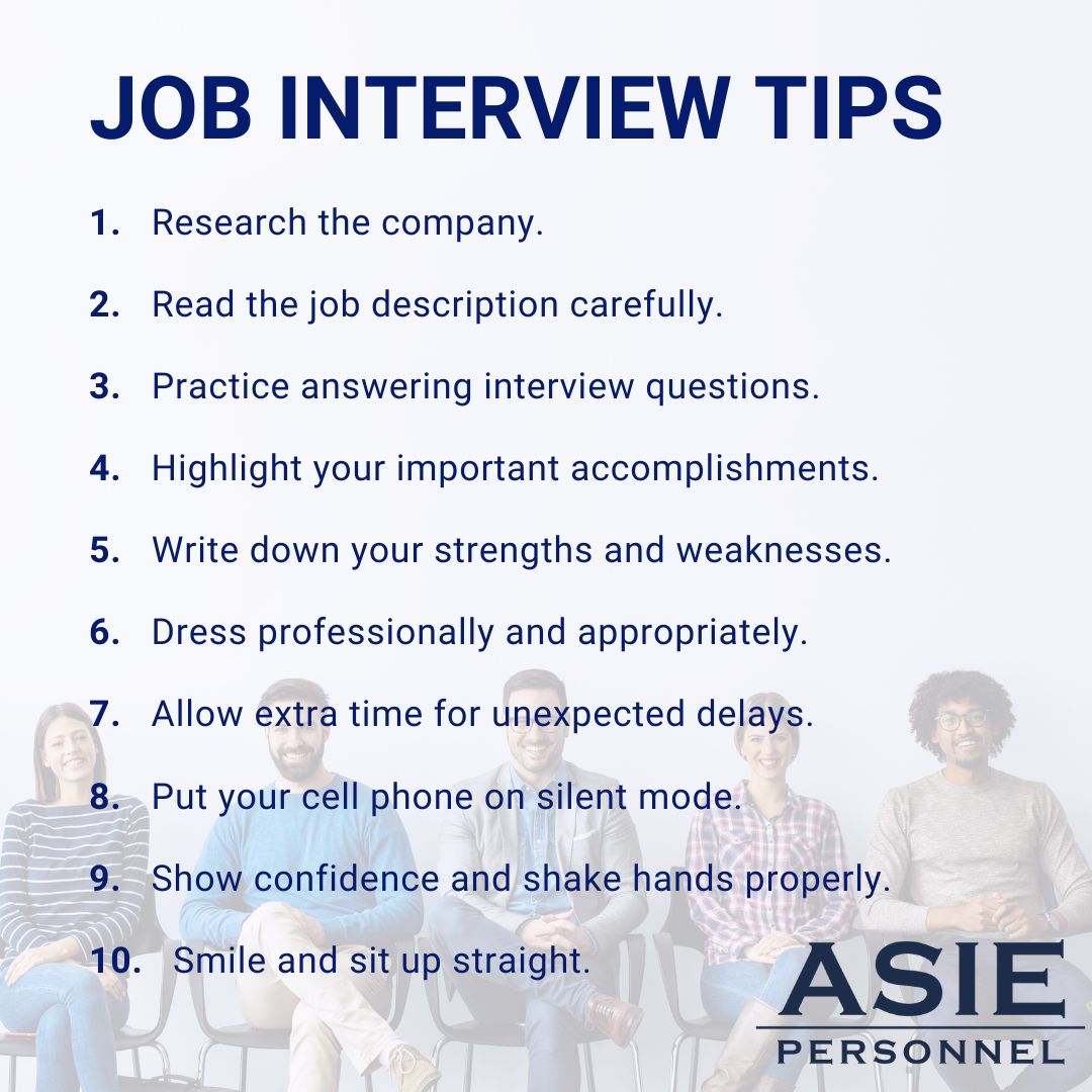AsiePersonnel's tweet image. #InterviewTip - Research the company beforehand — know their mission, values, and recent achievements to show genuine interest. 
Click here for more Interview Tips: asie.co.za/job-seekers/

#asiepersonnel #jobinterview #interview