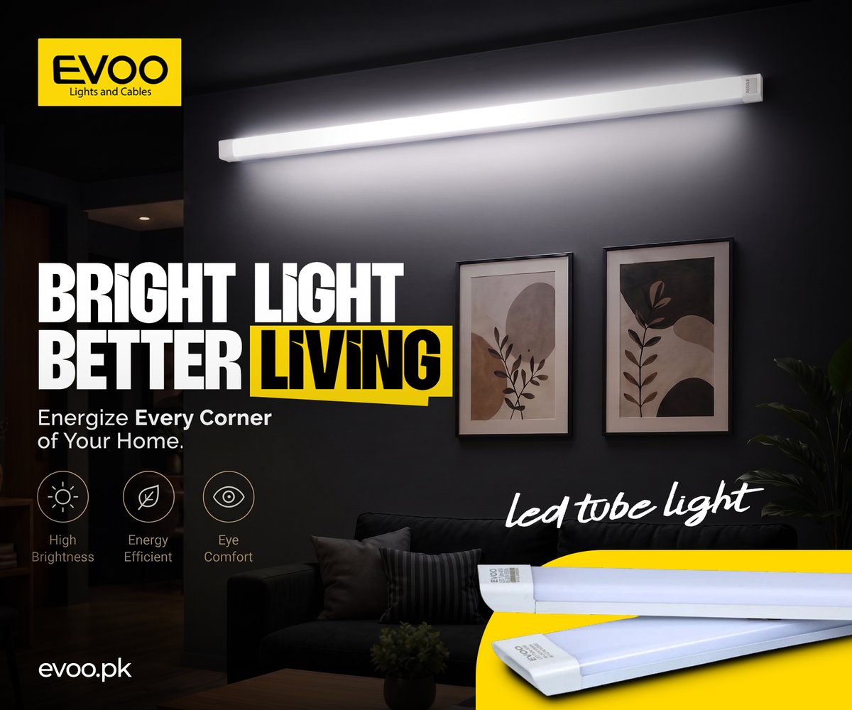 evoopak's tweet image. Light That Does More Than Shine 💡
Switch To Evo Led Tube Lights For Brighter Spaces, Lower Energy Bills, And Comfortable Illumination Every Day.

🌐 evoo.pk
#EVOO #SmartLighting #HomeEssentials #BrightIdeas #LEDLights