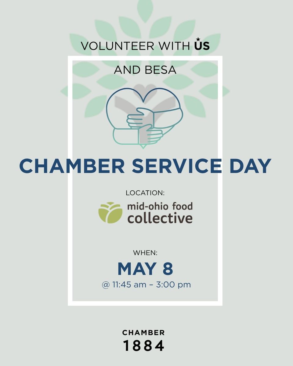 ColumbusChamber's tweet image. Let's show up for our community—together.
Join us on May 8th for our 3rd Annual Chamber Service Day with Besa at Mid-Ohio Food Collective.

Different roles. One shared impact.
Register today: columbus.org/events/chamber…

#ColumbusChamber #Chamber1884 #CommunityImpact #DayOfService