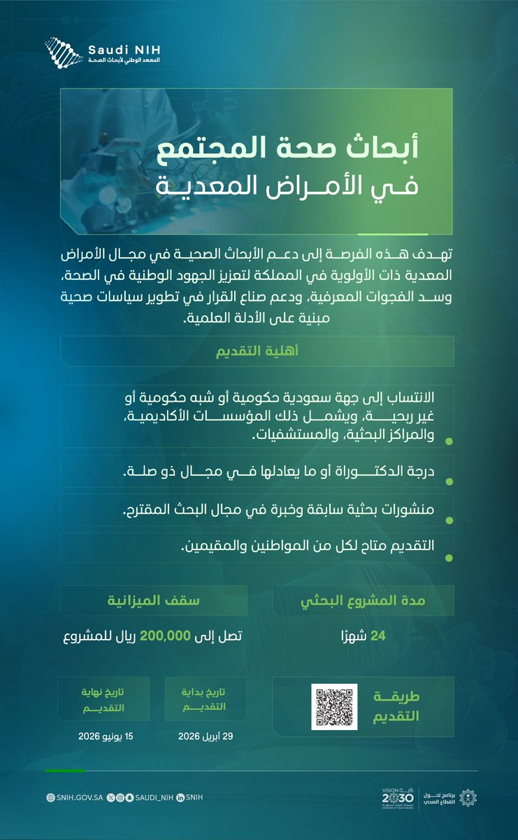 المعهد الوطني لأبحاث الصحة | Saudi NIH tweet media