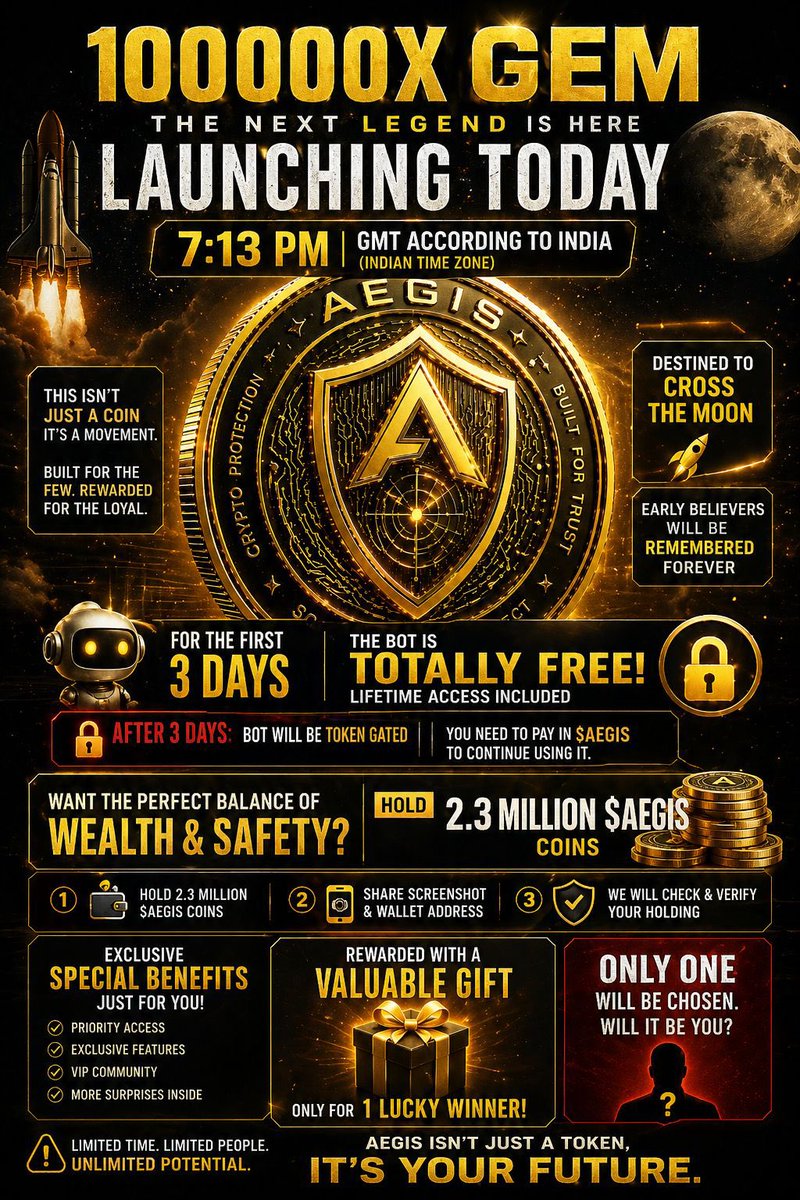 Aegis_X_shield's tweet photo. 🛑🛑 ALERT 🛑🛑

Everyone watches the same charts.  
That’s why most lose.  

Real edge comes from what others don’t see.  

🛡 AEGIS = your advantage  
A bot built to scan, filter & expose what matters  

Launching today — 7:13 PM IST  

3 days free. Then token-gated.  

You don’t need luck if you have an edge.