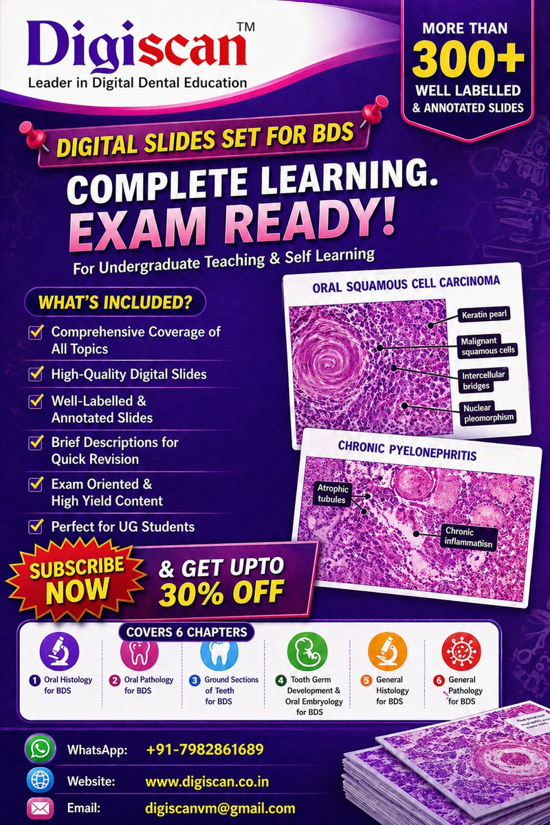 digiscanvm's tweet photo. Upgrade Your BDS Learning Experience

Get access to 300+ well-labelled &amp; annotated digital slides designed for complete understanding and exam success.

✔ Comprehensive coverage of all topics
✔ High-quality digital slides
✔ Quick revision descriptions
✔ Exam-oriented content https://t.co/ZHI98X2waw