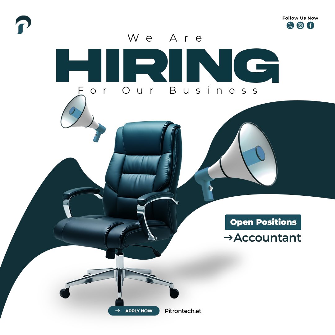 pitron_tech_sol's tweet photo. Hiring 
Accountant
📍 Addis Ababa | Full-Time

2+ yrs exp | Finance degree | ERP (Odoo+)

Accounting, payroll, tax &amp; reporting role.

Apply: https://t.co/8Amuvx5GVm https://t.co/h6naHcQo8D