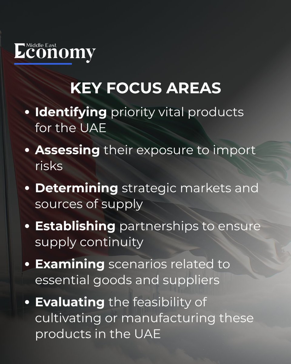 Economy_ME's tweet image. The UAE has launched a national program to strengthen supply chain resilience, with a focus on securing access to essential goods, reducing import risks, and supporting local production and international partnerships.

#UAE #SupplyChain #Economy
