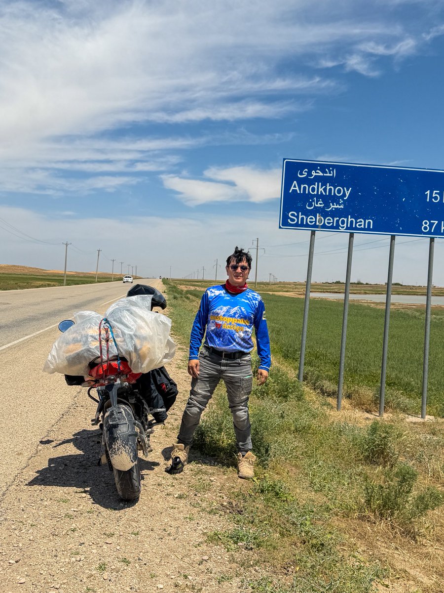 yousafakhtar72's tweet photo. After a tough week of off-roading, todayโs 345 km ride felt like a piece of pineapple cake. Only the headwind from the opposite direction was disturbing otherwise, all good. Enjoying the ride โค๏ธ
#Afghanistan #NorthernRoute https://t.co/SDDFSy8SsI
