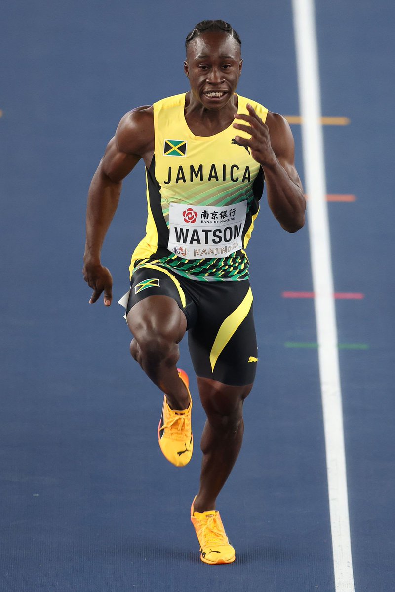 wcchen's tweet image. Rohan Watson, #Jamaican sprinter, born 24 years ago today on 29 Apr 2002. York Castle High alumnus. Won Jamaican national 100m title 2023 (9.91s); World Championships 4x100m Bronze 2023 Budapest. #Jamaica #Caribbean 
Photos: Christian Petersen / Lintao Zhang (Getty Images).