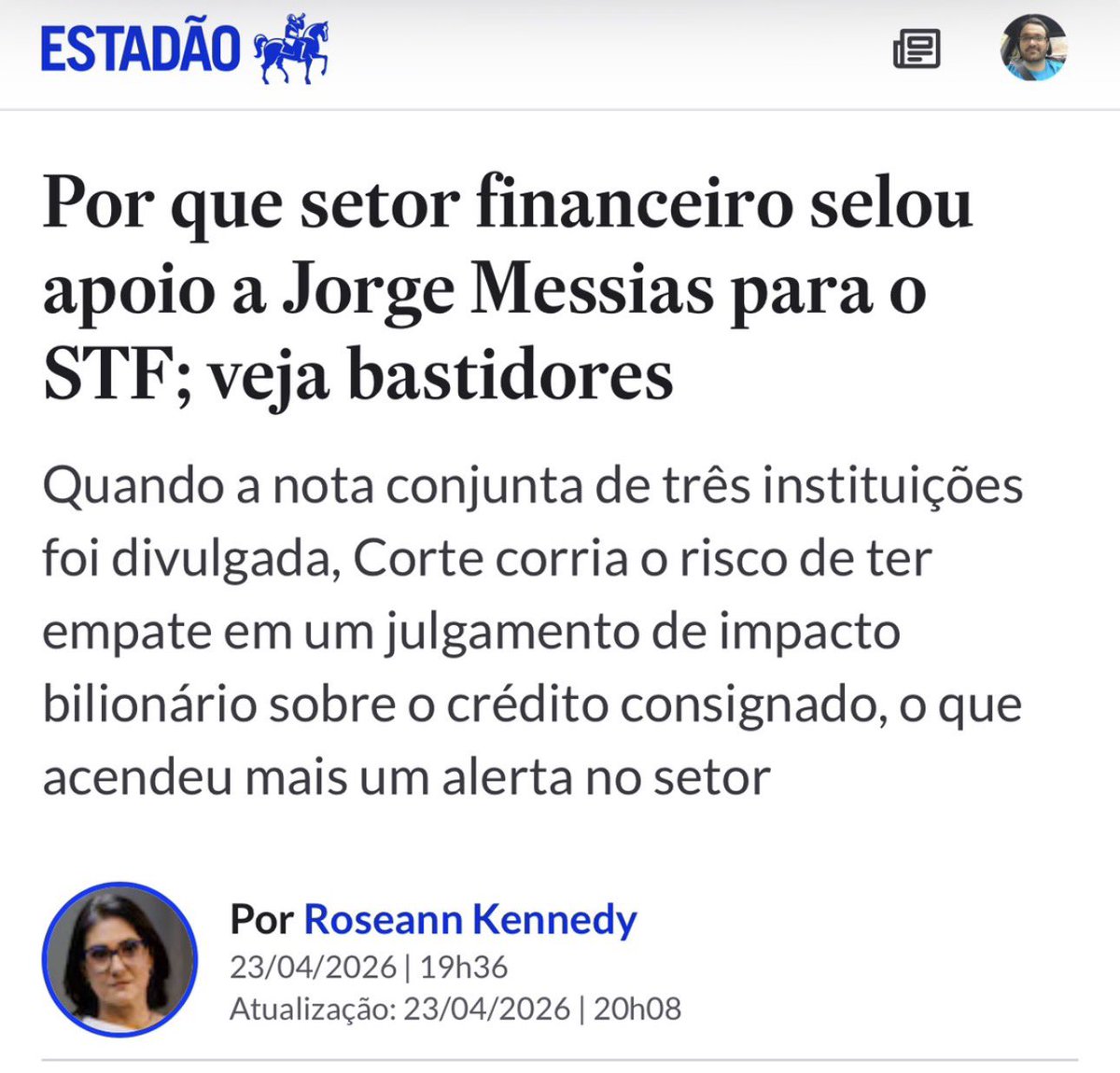 Então aumentou consideravelmente as chances de aprovação. Some-se a isso o caminhão de dinheiro que o governo está despejando em emendas na véspera desta sabatina.