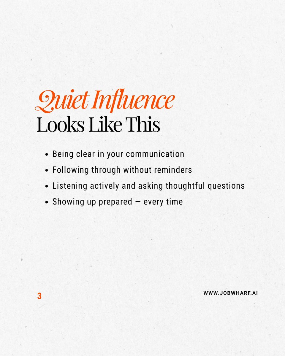 jobwharf's tweet image. You don’t need to be loud to be recognised.

Most people confuse visibility with noise.
They post more, say more, try harder.

They’re precise.
They’re consistent.
They’re intentional.

👉 jobwharf.ai

#careergrowth #jobsearch #getnoticed #jobtips #jobwharf