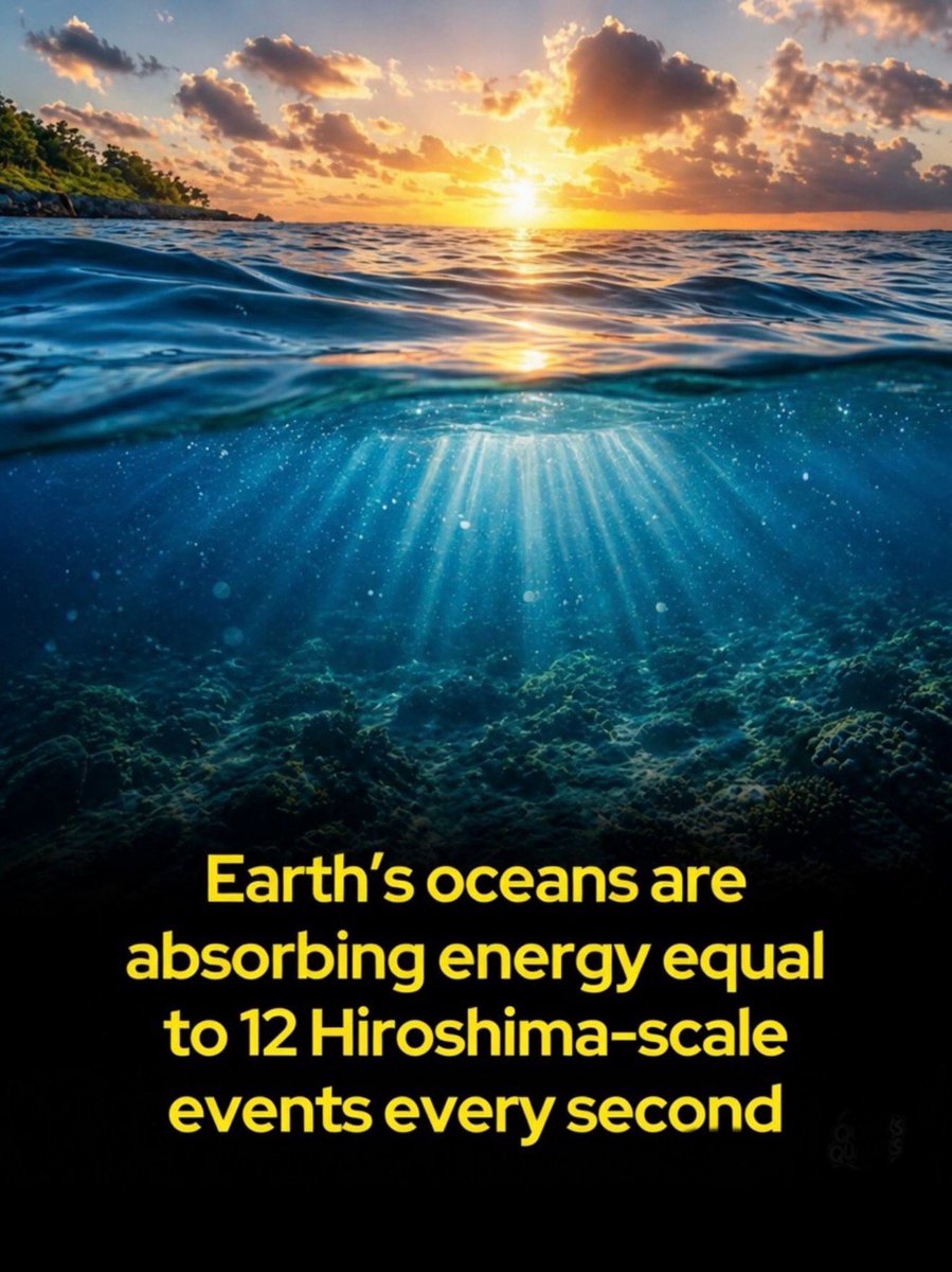 Earth’s oceans are taking in more heat than ever recorded.

In 2025, they absorbed around 23 zettajoules of energy, a new high. That’s often compared to the energy of roughly 12 Hiroshima-sized atomic events every second.

This isn’t an isolated spike. It’s the ninth consecutive