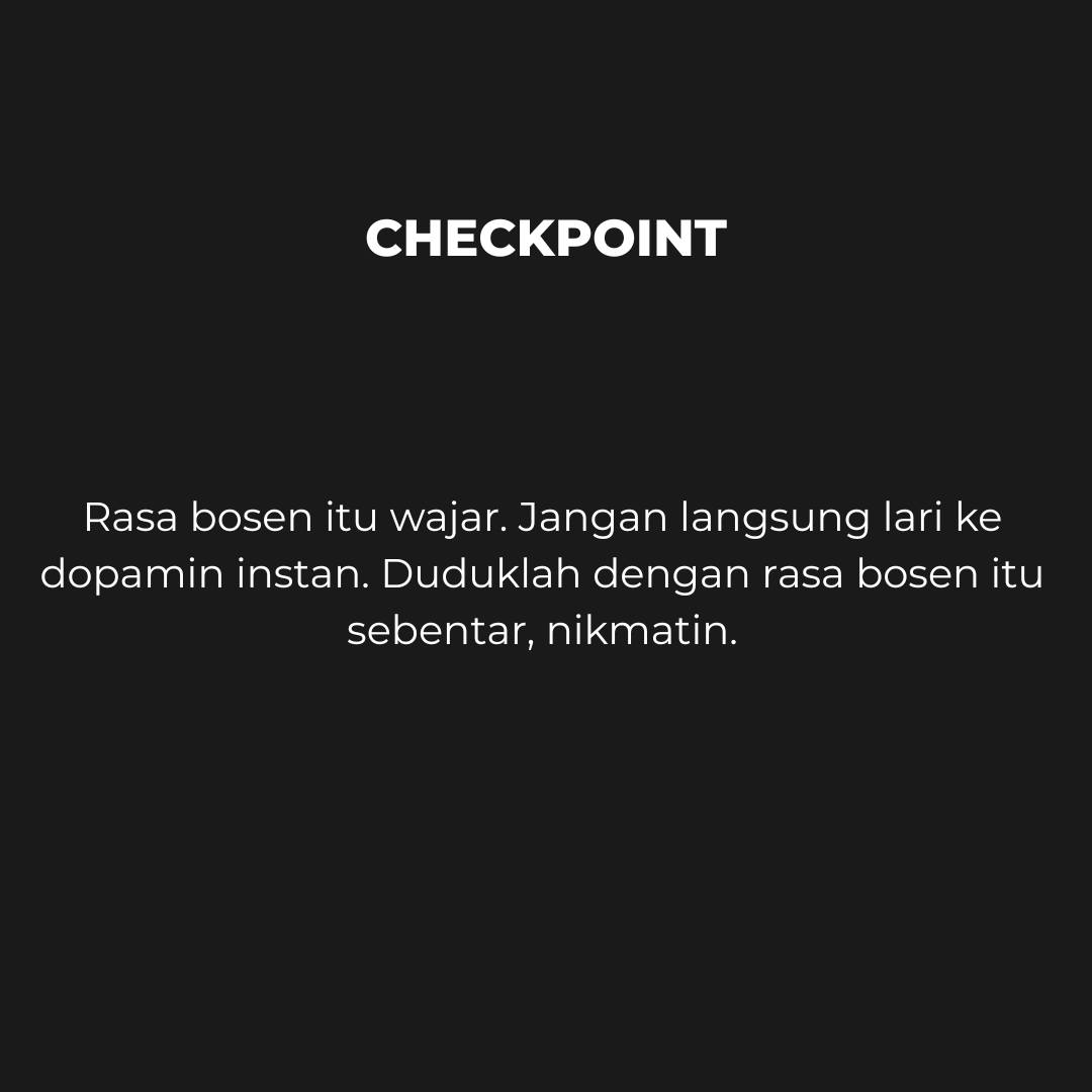 sadarsebentar's tweet image. Kita kehilangan kemampuan untuk "diam". Sedikit saja bosan, tangan langsung scroll layar mencari hiburan cepat. Padahal, di dalam kebosanan itulah ide-ide kreatif biasanya muncul. #SadarSebentar #mindfulness #DigitalDetox #PengingatDiri #RehatSejenak