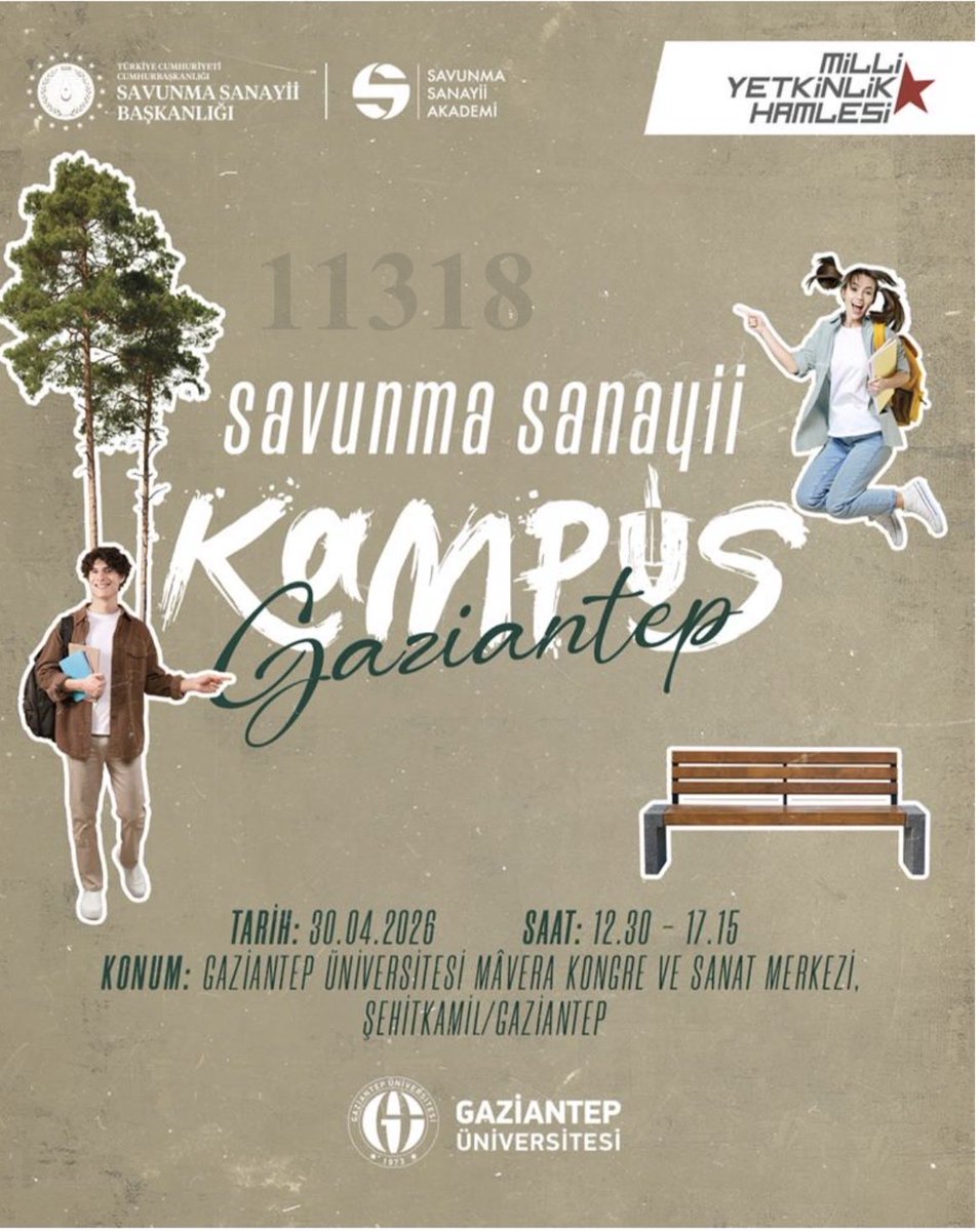 GaunEgitim's tweet photo. Savunma Sanayii Kampüs - Gaziantep başlıyor! 🚀

📅 30 Nisan Perşembe
🕐 12.30 – 17.15

📍 Gaziantep Üniversitesi Mâvera Kongre ve Sanat Merkezi 

Geleceğin teknolojilerini yakından tanımak ve sektör profesyonelleriyle bir araya gelmek için sen de yerini al! https://t.co/3Vc3unKSWD