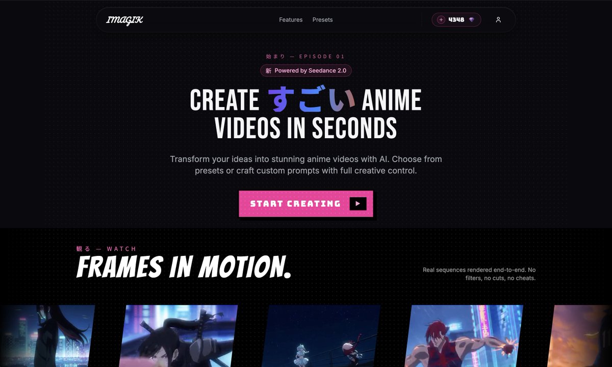 urigonfaus's tweet photo. its been a while since i worked on imagik[.]app, shipped a lot since then:

> full redesign + unified styles
> seedance 2.0 
> new studio playground
> character builder
> scenes director agent 
> recent chats history

and much more, go play with it https://t.co/mxXGusF1oU