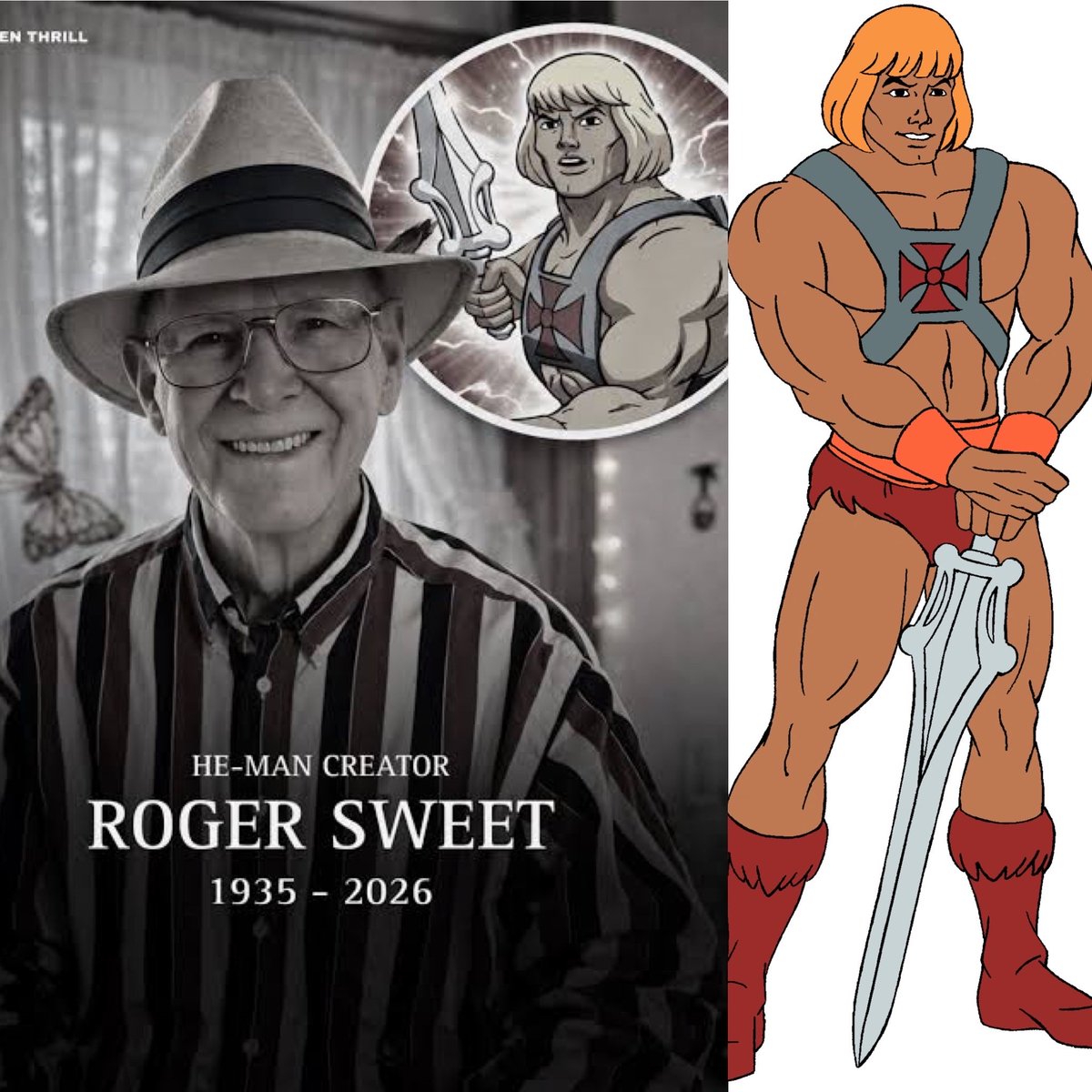 Geeky_Guys's tweet image. Roger Sweet creator of He-Man has sadly passed away aged 91, after a multi year battle against Dementia, RIP Roger 😔⚔️ 

#rogersweet #heman #hemanandthemastersoftheuniverse
#mastersoftheuniverse #eternia