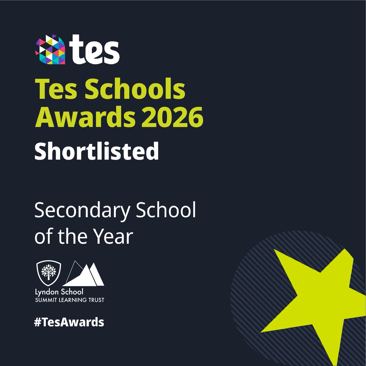 We are delighted to announce that we have been shortlisted for Secondary School of the Year. We are absolutely over the moon with this recognition, which is a true testament to the hard work, dedication, and commitment of our entire school community. #TESschoolawards <a href="/Summit_LT/">Summit Learning Trust</a>