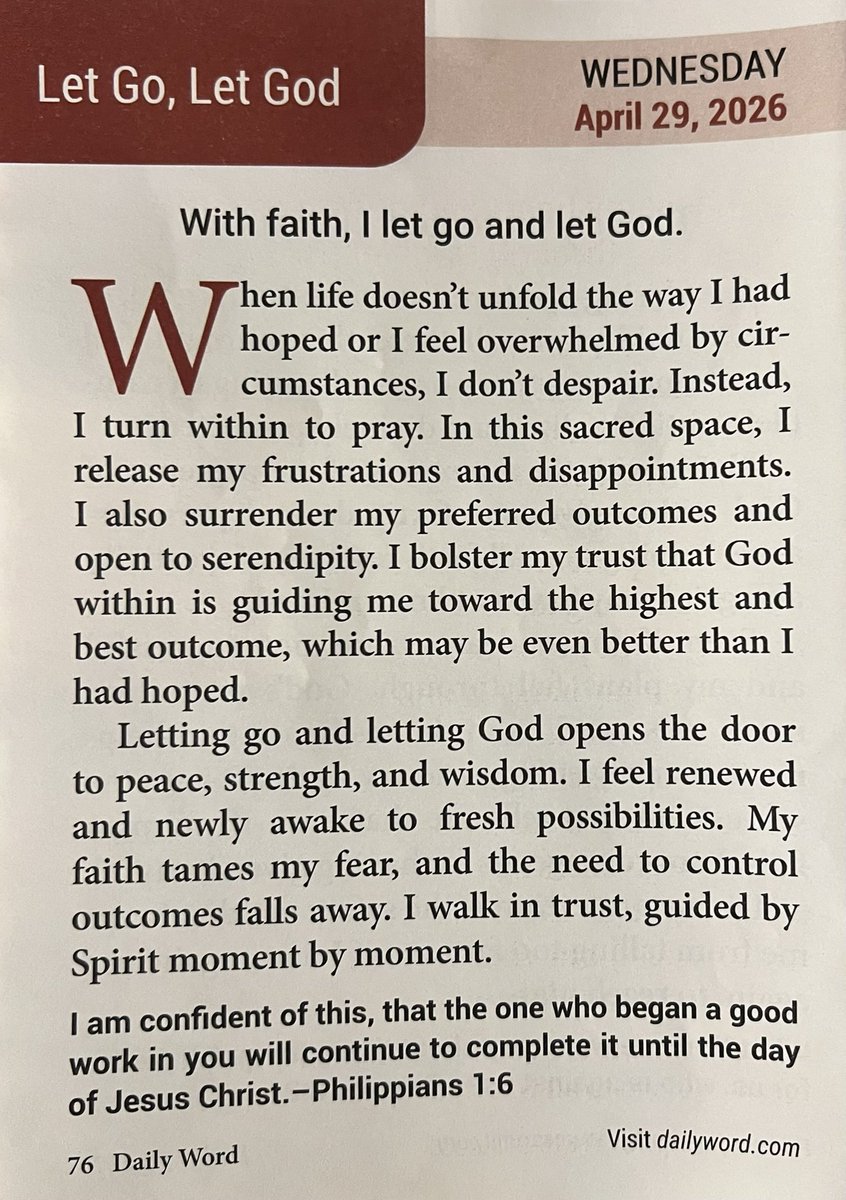 Jazzieeiswhoiam's tweet image. Daily Word, Verses of the Day…
DailyWord.com
#WednesdayMotivation #WednesdayThought #WednesdayMorning