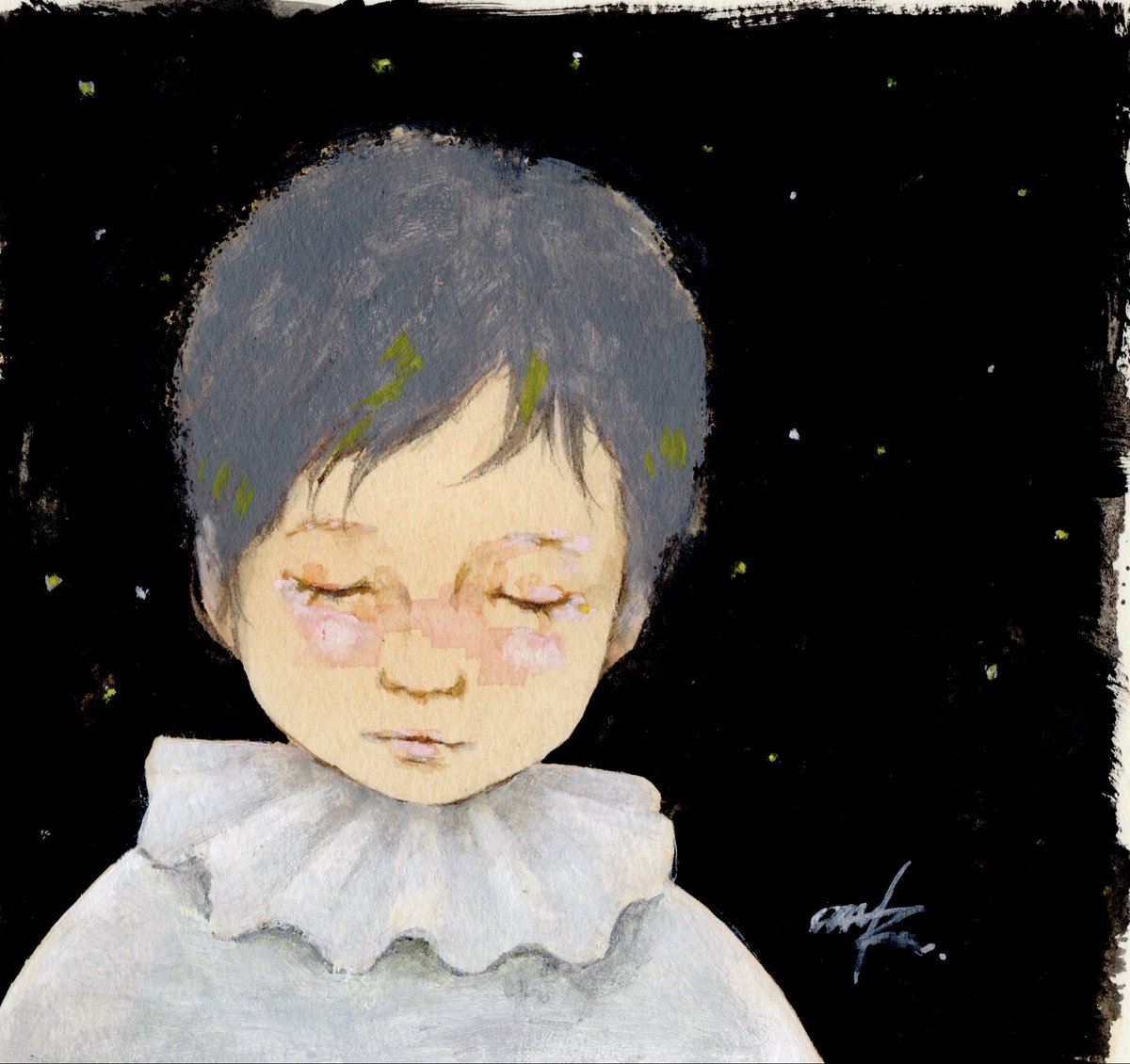 anko_one's tweet photo. お疲れさまです🌙
おやすみなさい💫
#過去絵 https://t.co/JR7U7HhobF