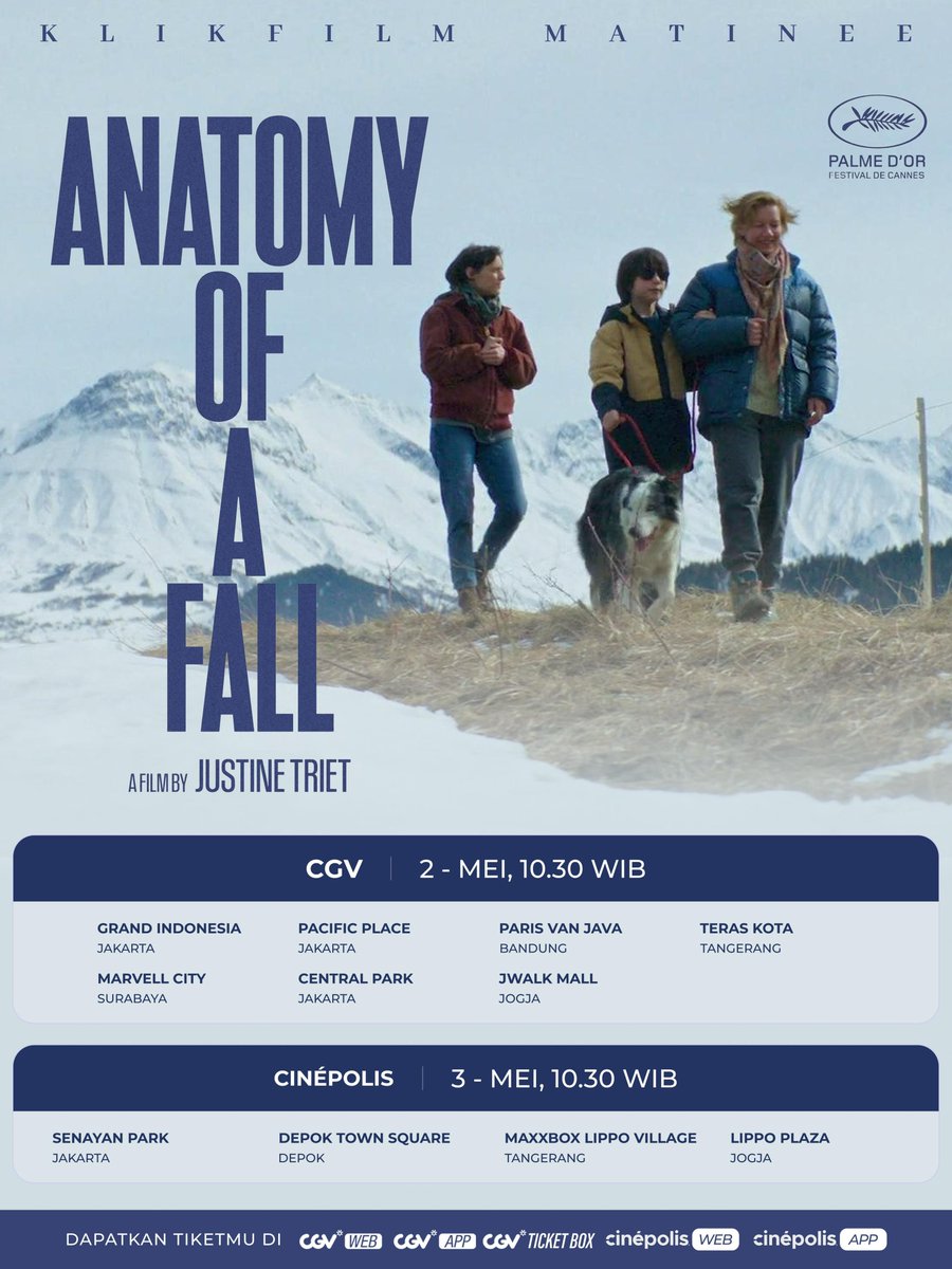 KlikFilm's tweet image. Benarkah Sandra Voyter pembunuh suaminya sendiri?

Ikuti perkembangan kasusnya di #KlikFilmMatinee akhir pekan ini, #AnatomyOfAFall, pemenang kategori Best Original Screenplay di #Oscars 2024.

Beli tiketnya sekarang!