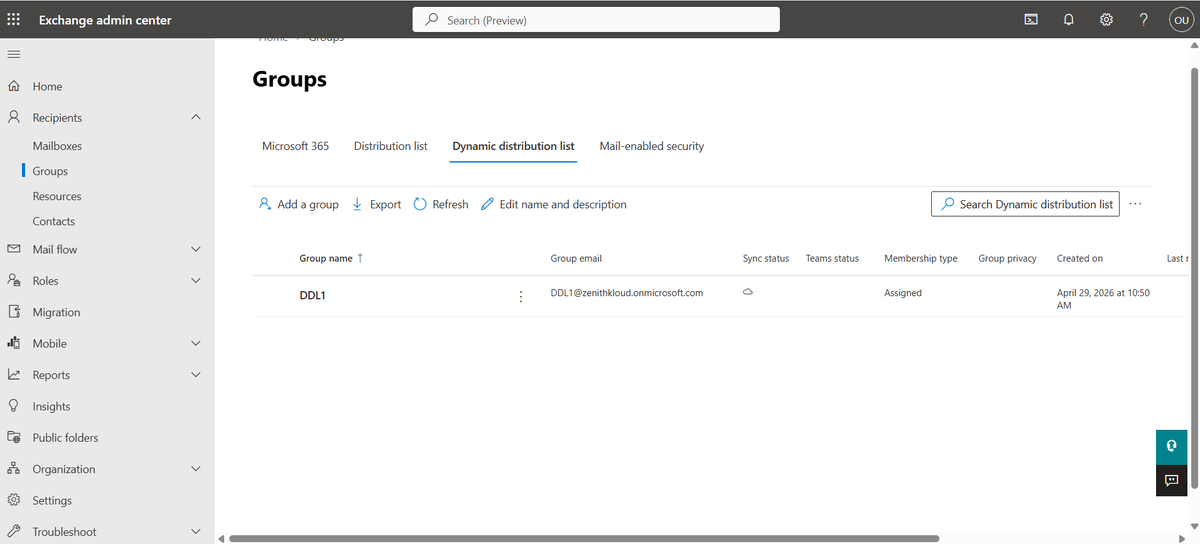 zenithguy's tweet photo. Lesson 4: Dynamic Distribution Lists ✅

Switched from manual to automated membership using user attributes. Essential for enterprise scalability and reducing IT overhead.

#Microsoft365 #CloudComputing #LearningInPublic #TechCareer https://t.co/0ah9SVVNLf