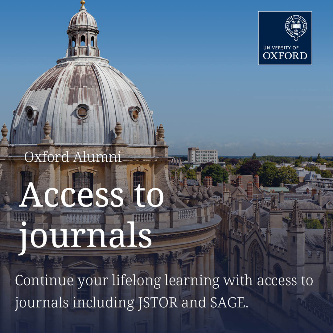 oxfordalumni's tweet photo. Remember using JSTOR during your degree?

You don't have to lose access just because you've graduated. As an Oxford alumni, you can still use JSTOR and thousands of other journals for free through our journals resource.

Find out how to access it ⬇️
https://t.co/69u9U2KNcP https://t.co/Bw8ivYrwgr
