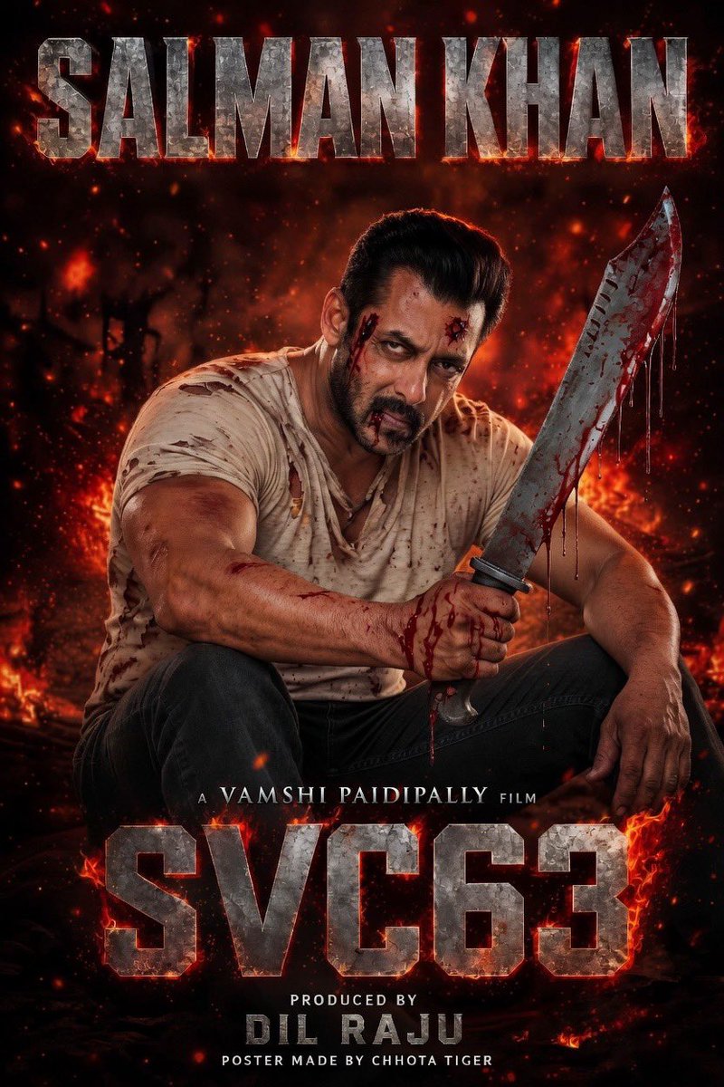 The wait is almost over…🔥
Here is presenting the official fan-made poster of #SVC63 
Excitement level at its peak 💥 

The title announcement video of #SVC63 has been shot and is coming very soon....🔥

It's time to CELEBRATE #SalmanKhan fans 🥳