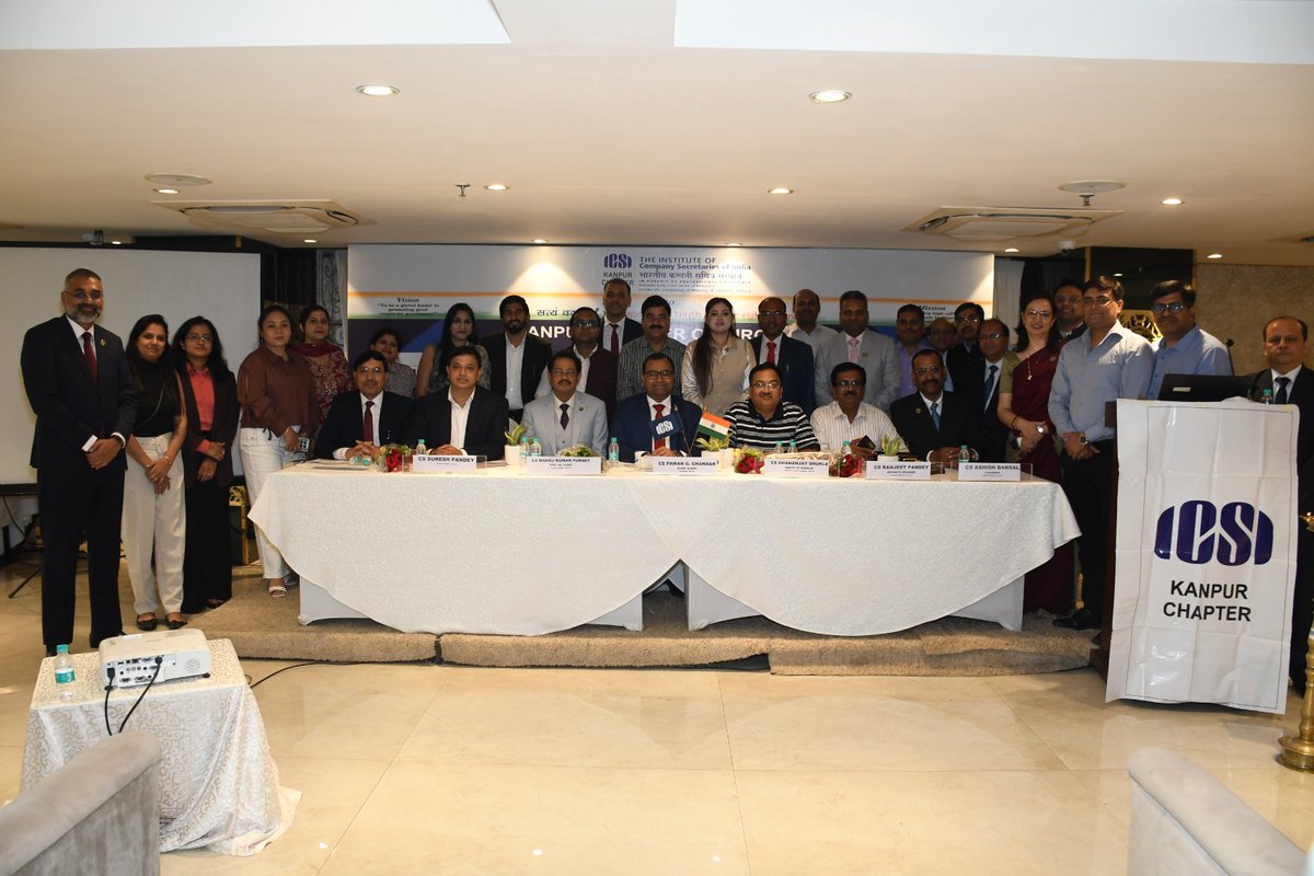 icsi_cs's tweet photo. #ICSI Kanpur Chapter organised a full-day programme on "Corporate Laws Amendment Bill, 2026". #CS Pawan G Chandak, President, the ICSI, graced the occasion along with Former President, other Council Members, NIRC Members and Kanpur Chapter Committee Members https://t.co/HMkRUZh0Qs