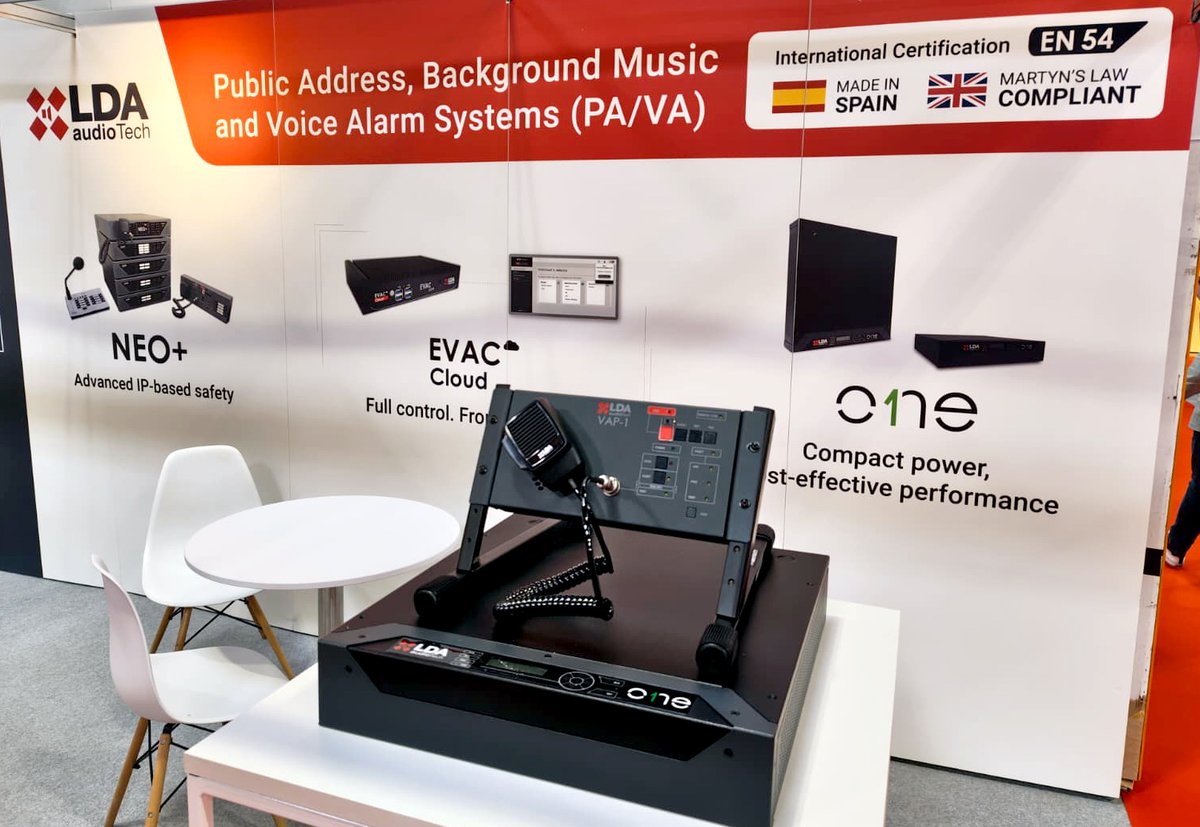 LDAAudioTech's tweet photo. Day two at The @FireSafetyEvent Birmingham and the conversations at stand 4/E57 keep flowing.

There's a lot of interest in integration options, and that's exactly our field, so if you haven't stopped by 4/E57 yet, you still have time.

#LDA #LDAAudioTech #FSE2026 https://t.co/JSt1xaPKgG