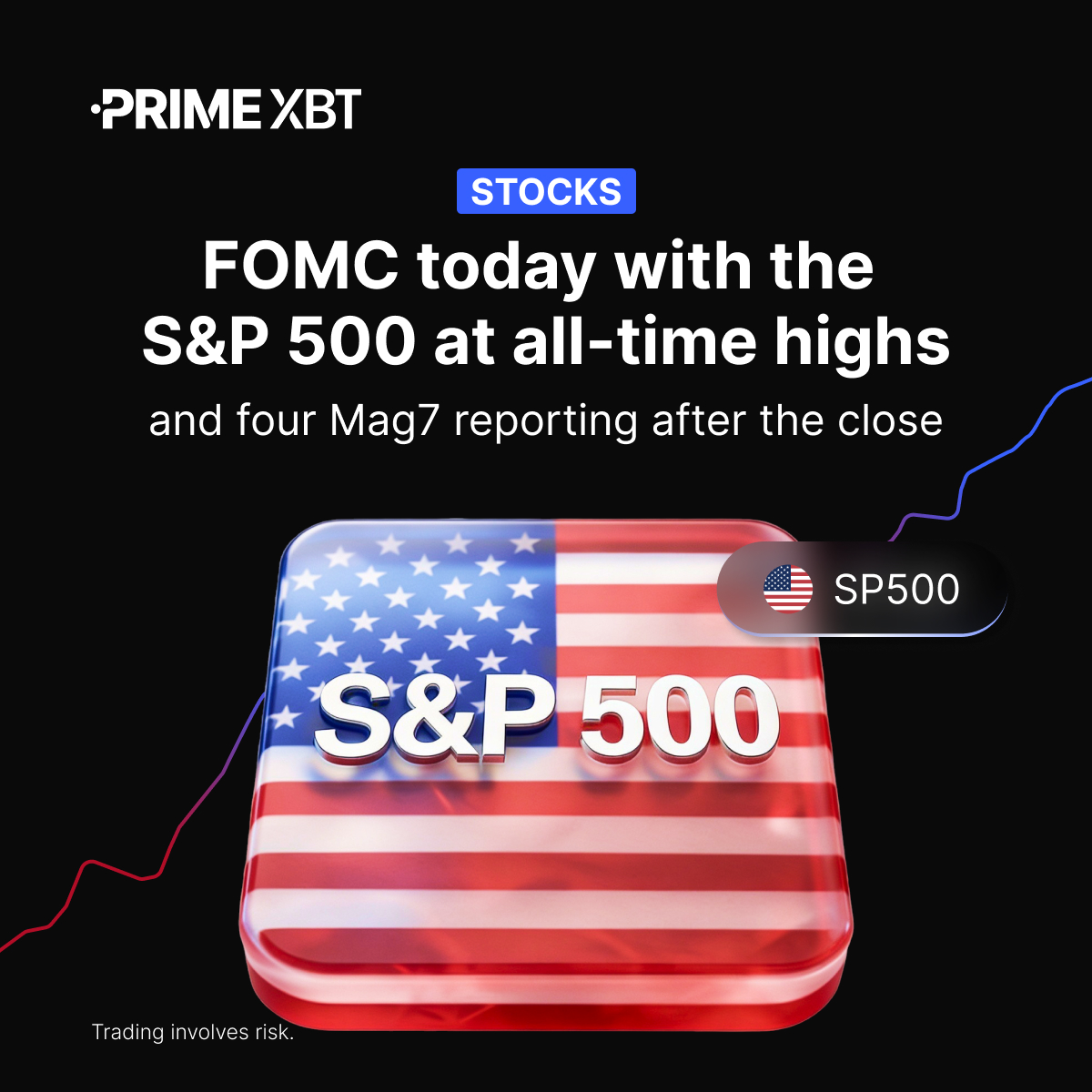 PrimeXBT's tweet image. 🇺🇸 With the #SP500 at ATHs and the Federal Reserve decision ahead, volatility is on the table. 

Add in key prints from the “Magnificent 7,” and today’s session could define short-term direction.

Key levels matter: breakout or rejection?

👉🏼 Read more: eng.primexbt.com/4sZmYId